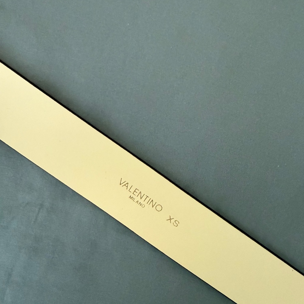 Valentino By Mario Valentino Beige Belt with Gold Accent - Picture 2 of 3